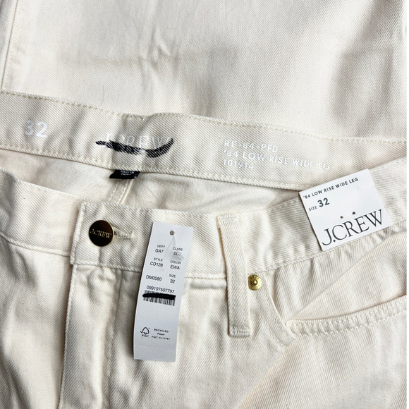 J.Crew Lower-rise Wide-leg 1984 Rigid Jean in Ecru Wash CD128 size 32 NWT - Picture 3 of 7